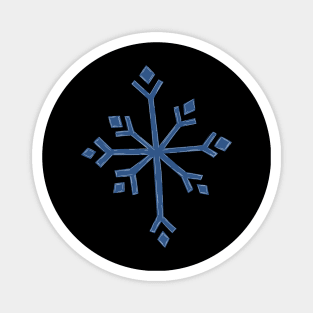 Large Snowflake Digital Illustration in Blues Magnet